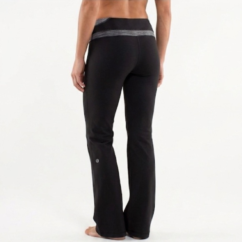 LULULEMON Groove Pant Black Straight Leg Y2K Retro OG Reversible Legging Flare 8
